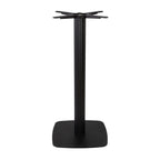 Boston Mid Height Table Base Small Square Fluted Radius Edges Black Side