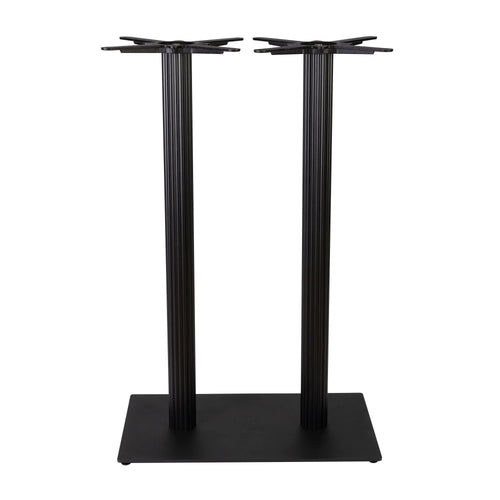 Boston Poseur Height Table Base Large Rectangular Fluted Black Side