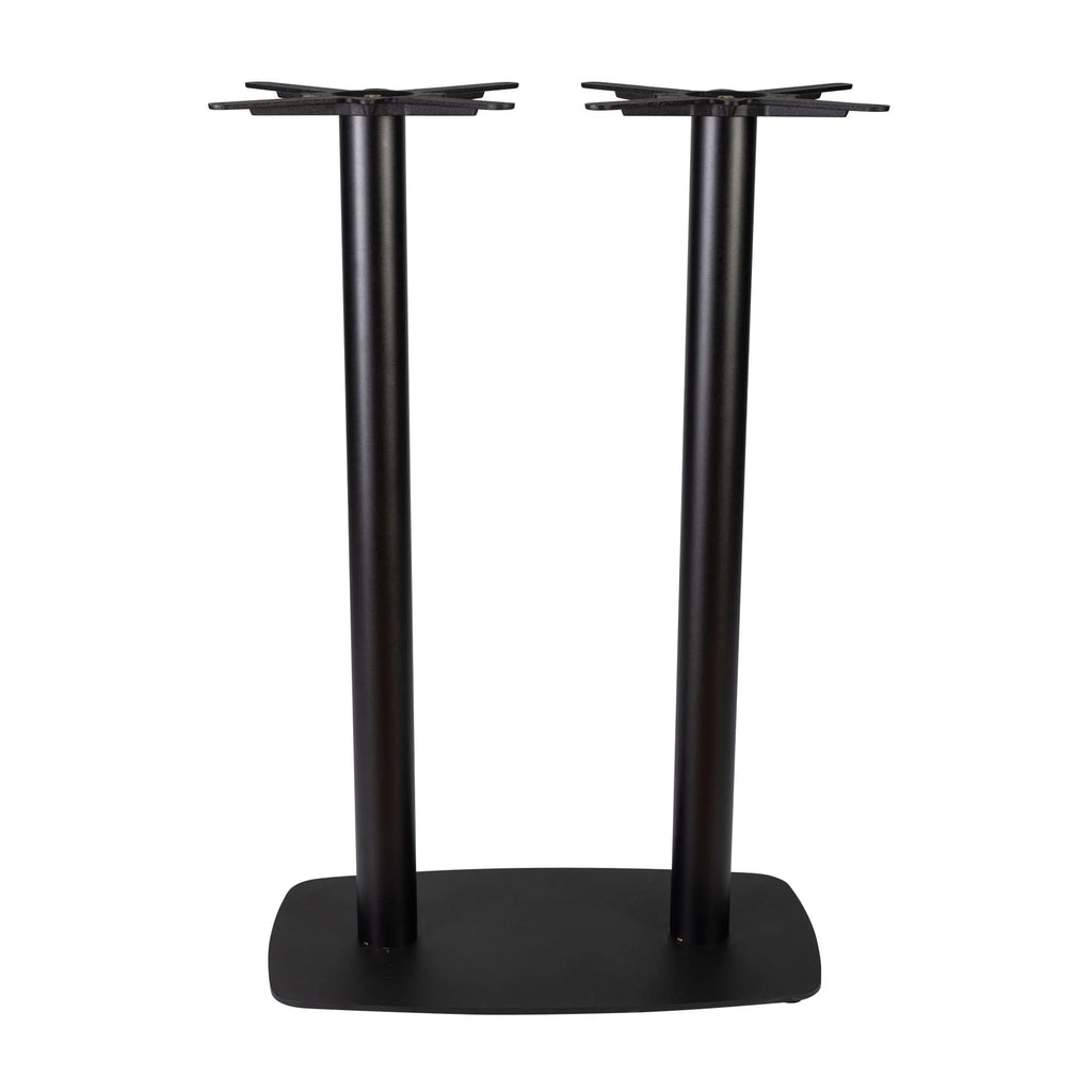 Boston Poseur Height Table Base Large Rectangular Radius Edges Black Side