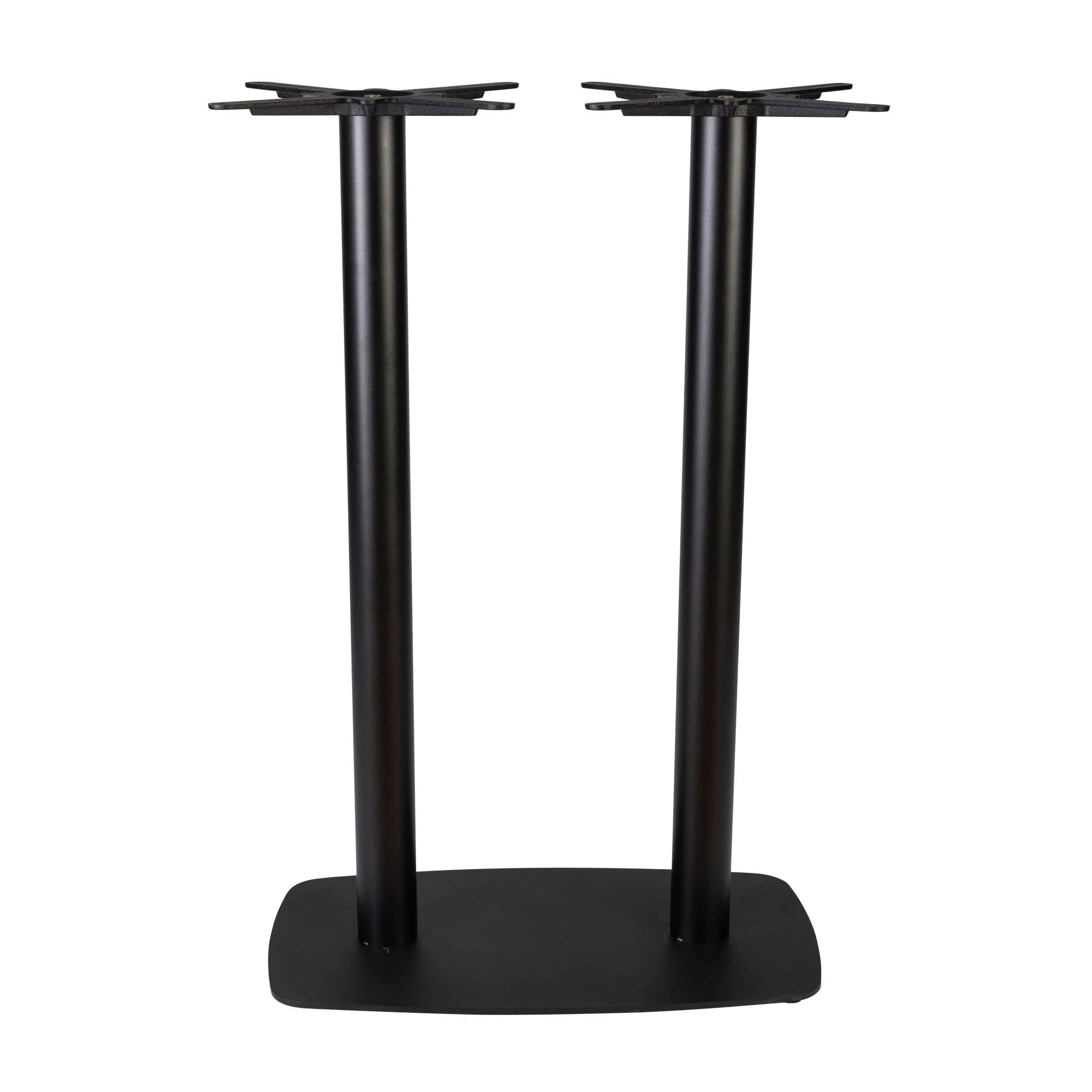 Boston Poseur Height Table Base Large Rectangular Radius Edges Black Side