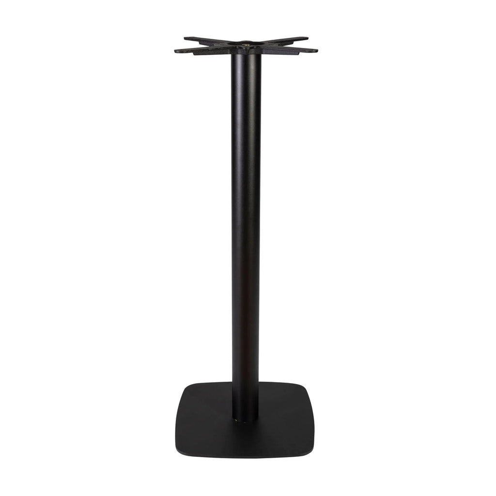 Boston Poseur Height Table Base Small Square Radius Edges Black Side