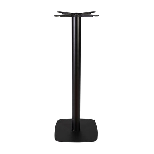 Boston Poseur Height Table Base Small Square Radius Edges Black Side