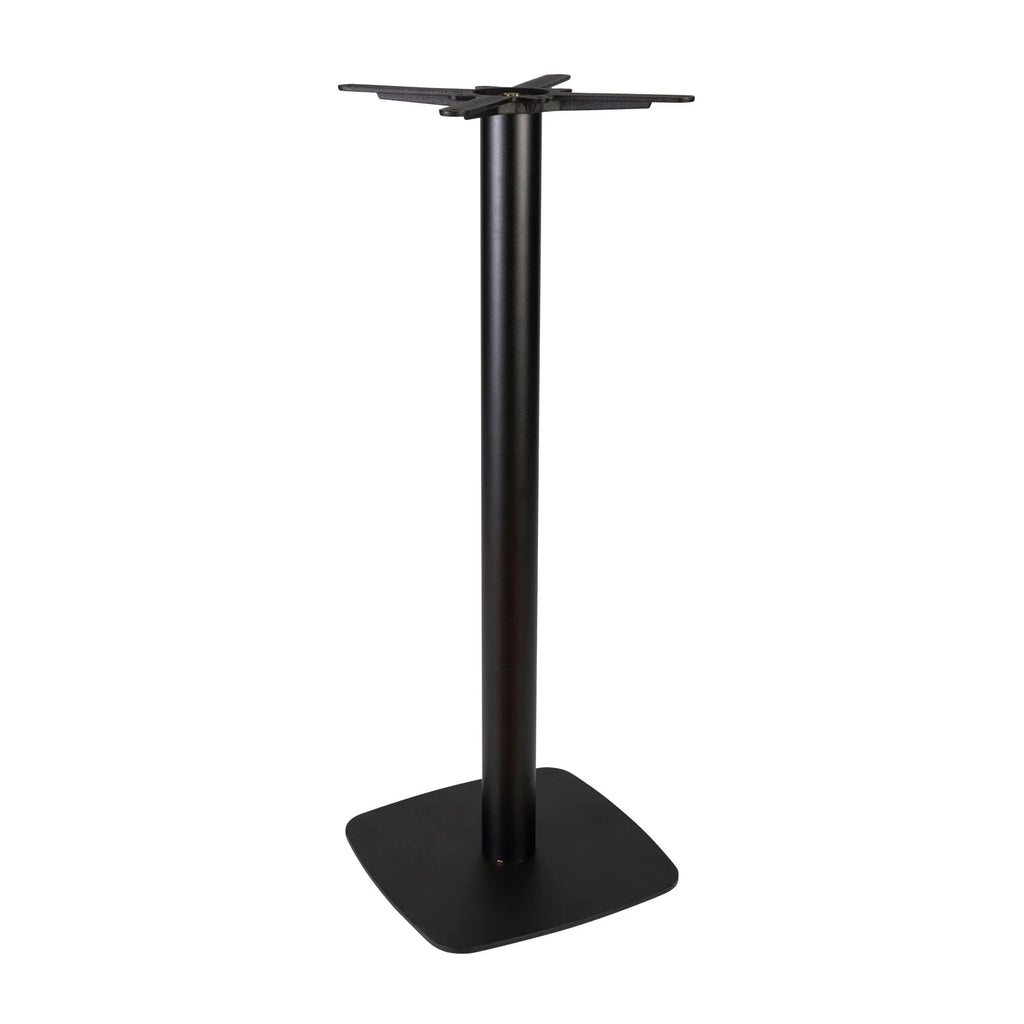 Boston Poseur Height Table Base Small Square Radius Edges Black