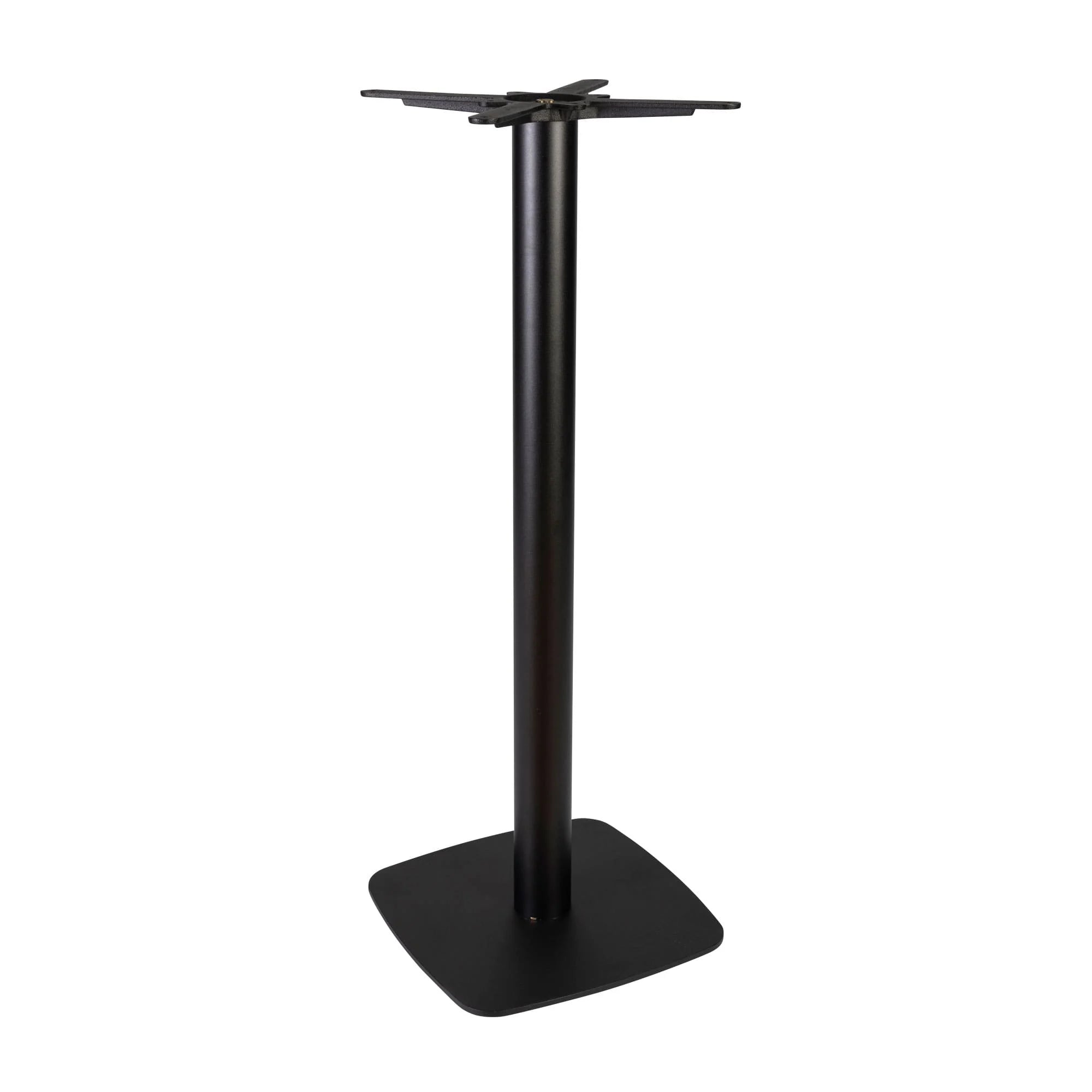Boston Poseur Height Table Base Small Square Radius Edges Black