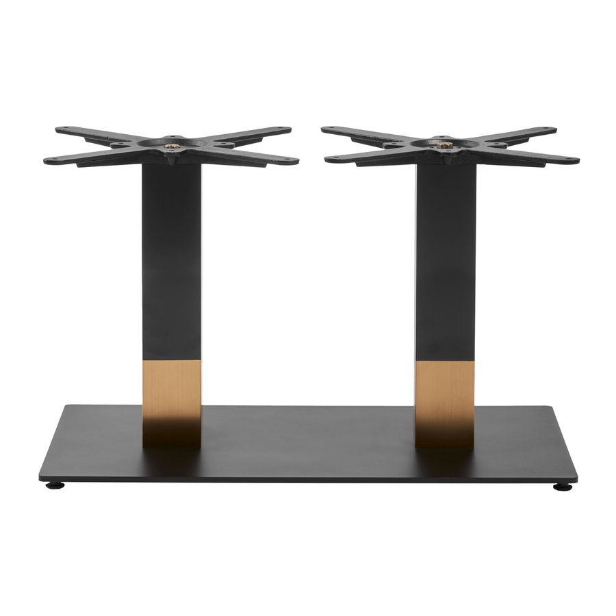 Boston Sleek Coffee Height Table Base Rectangular Large Black And Gold