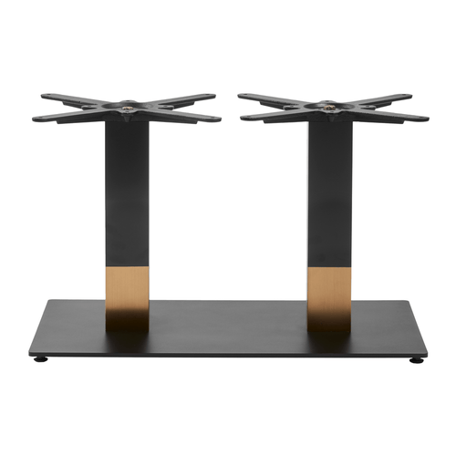 Boston Sleek Coffee Height Table Base Rectangular Large Black And Gold