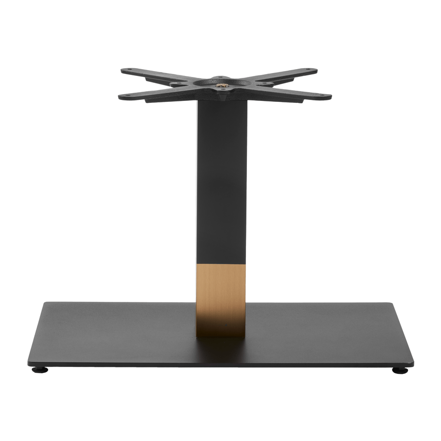 Boston Sleek Coffee Height Table Base Rectangular Small Black And Gold