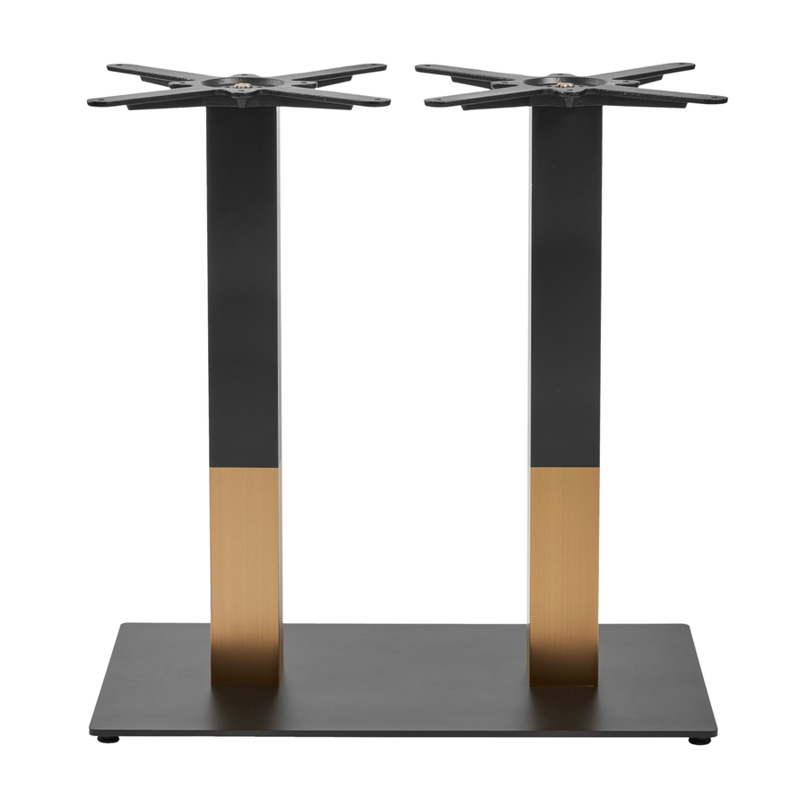 Boston Sleek Dining Height Table Base Rectangular Large Black And Gold