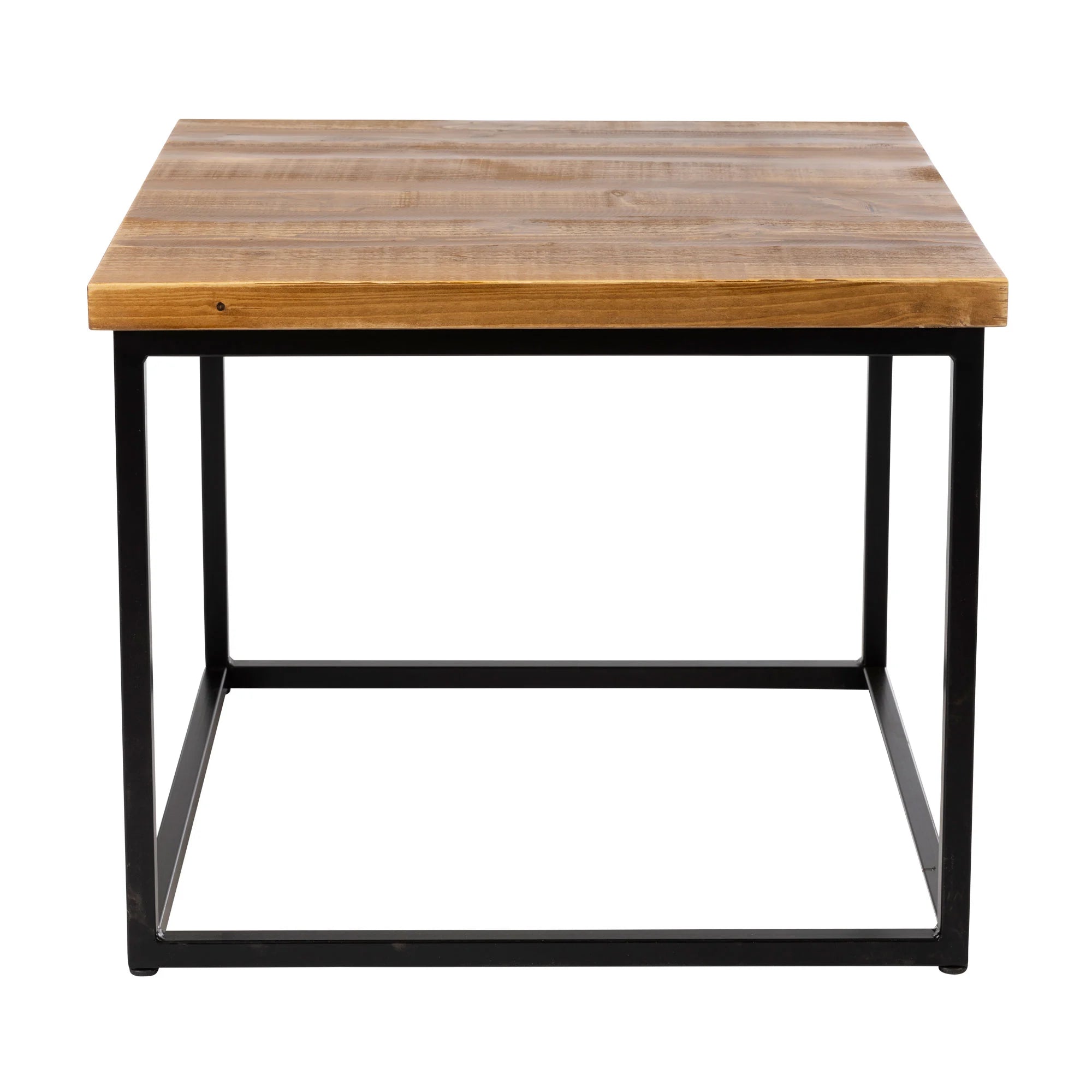 Byron Coffee Table Square Vintage Solid Wood Black Base Side