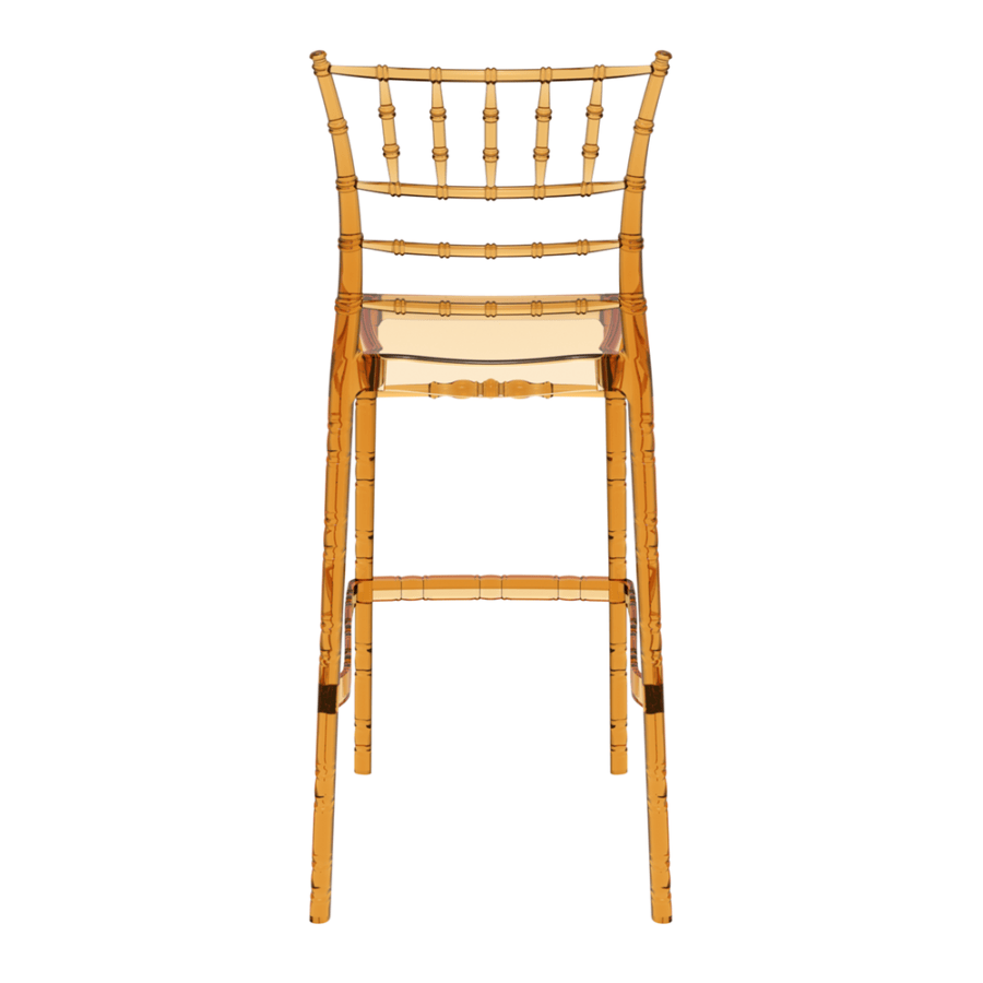 Chiavari Bar Stool 75 Amber Transparent Back