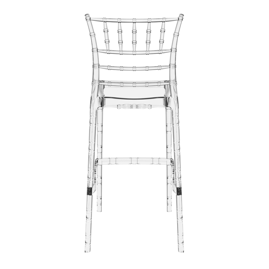 Chiavari Bar Stool 75 Clear Transparent Back