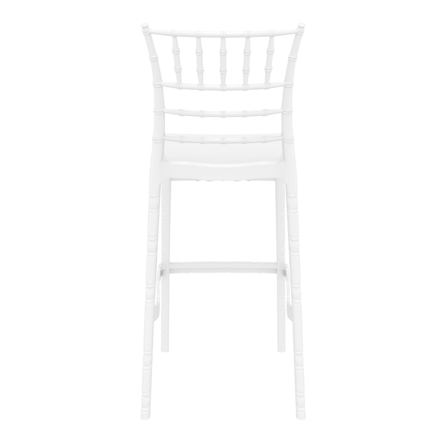Chiavari Bar Stool 75 Glossy White Back