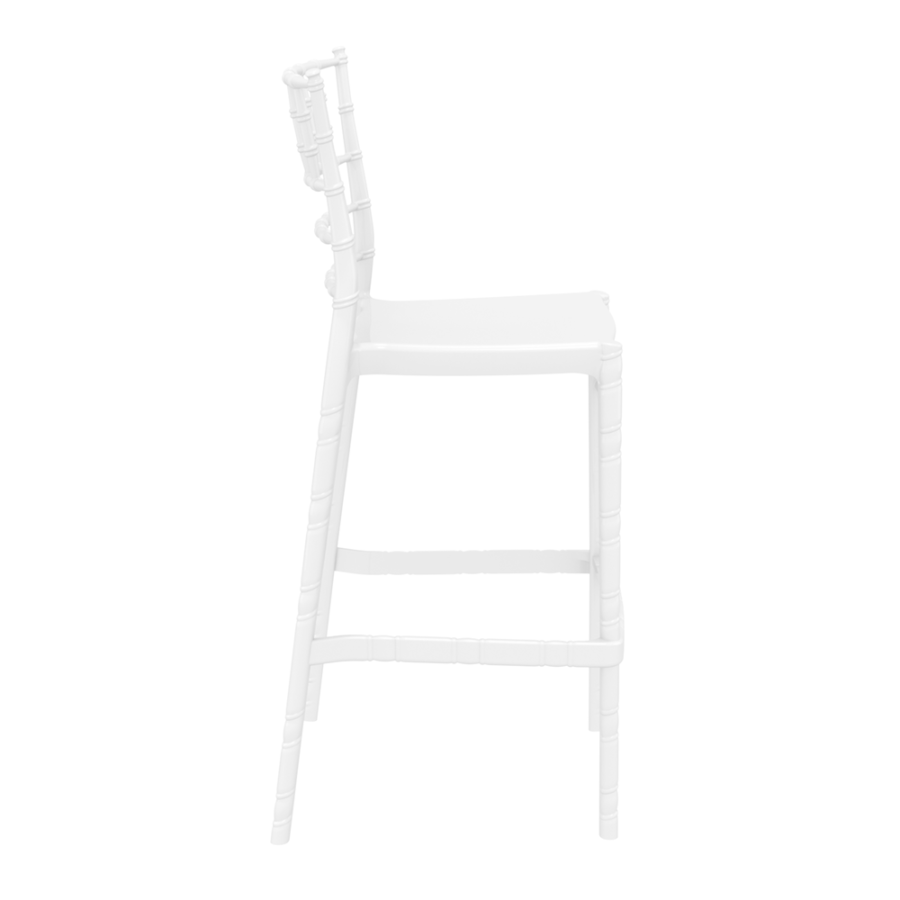 Chiavari Bar Stool 75 Glossy White Side