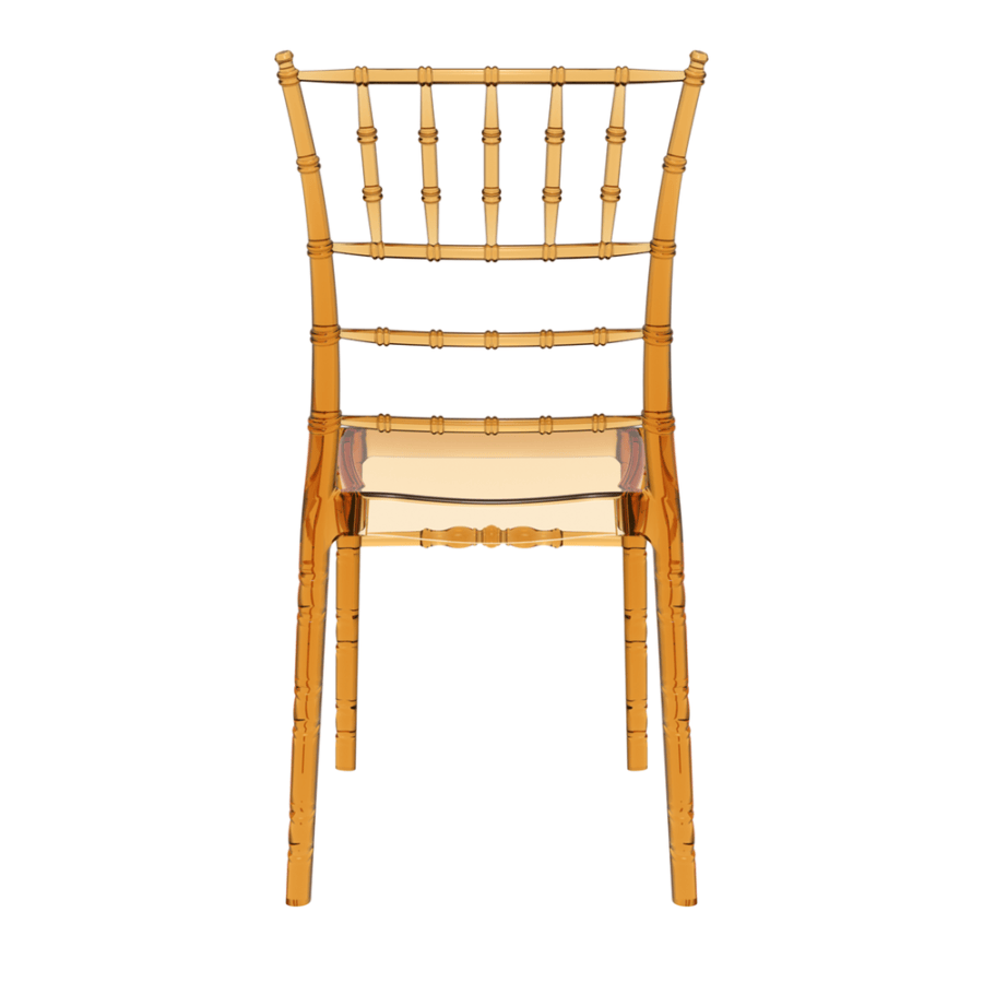 Chiavari Side Chair Amber Transparent Back