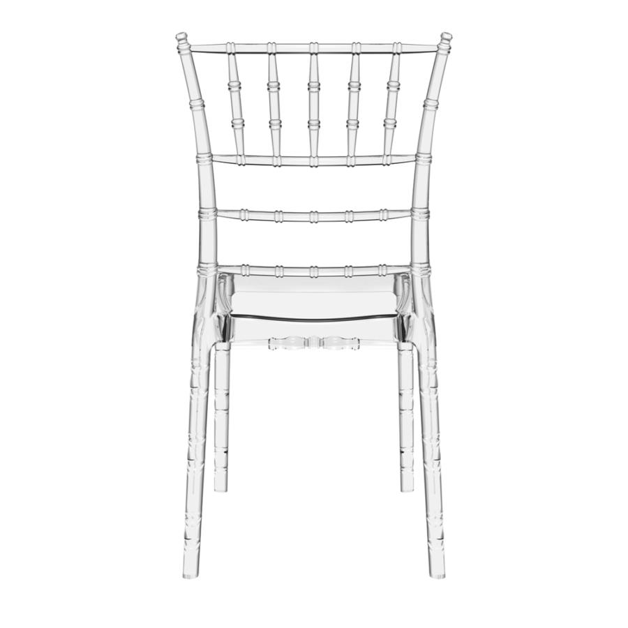 Chiavari Side Chair Clear Transparent Back