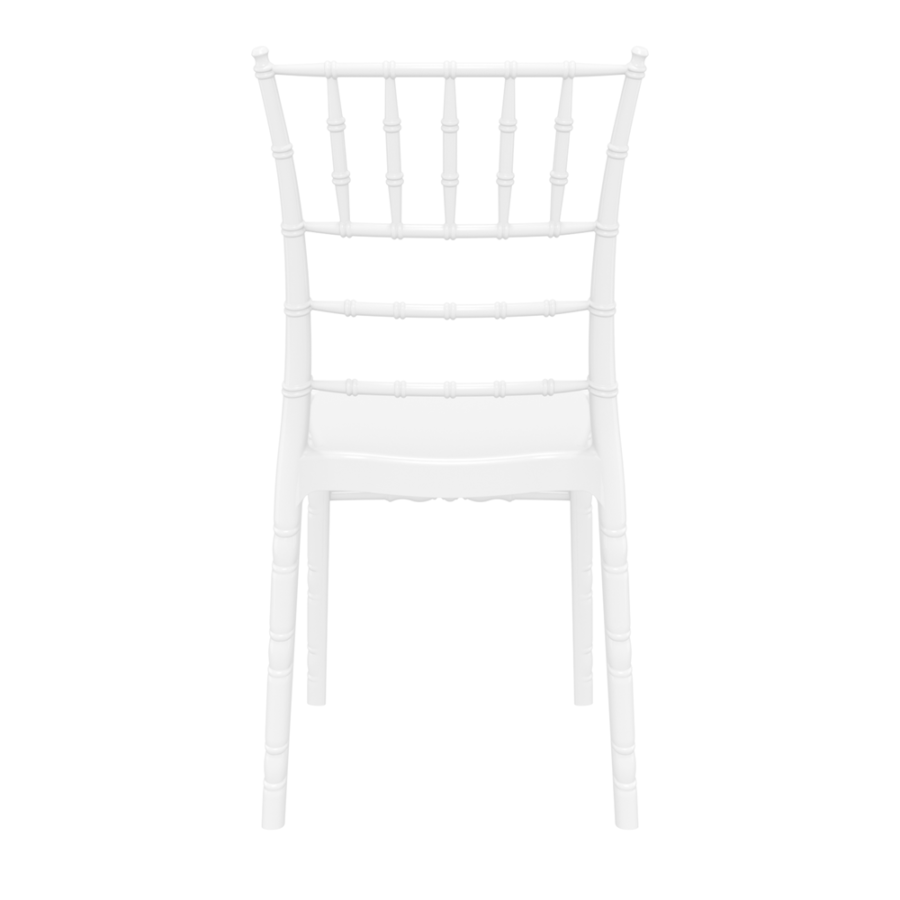 Chiavari Side Chair Glossy White Back