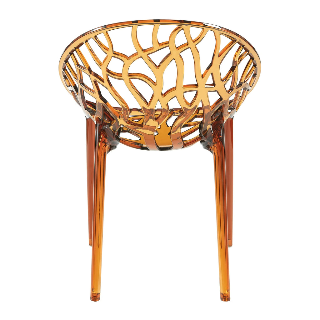 Crystal armchair amber transparent back