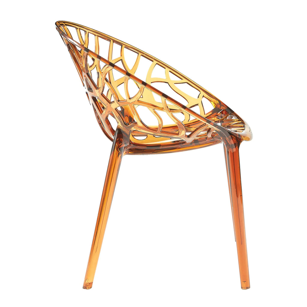 Crystal armchair amber transparent side
