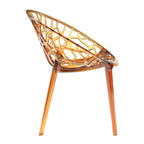Crystal armchair amber transparent side