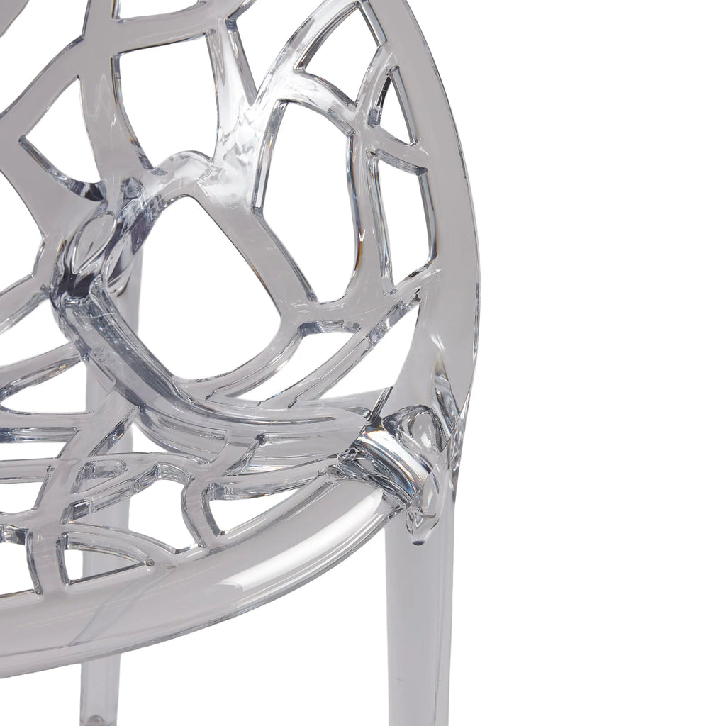 Crystal armchair clear transparent detail