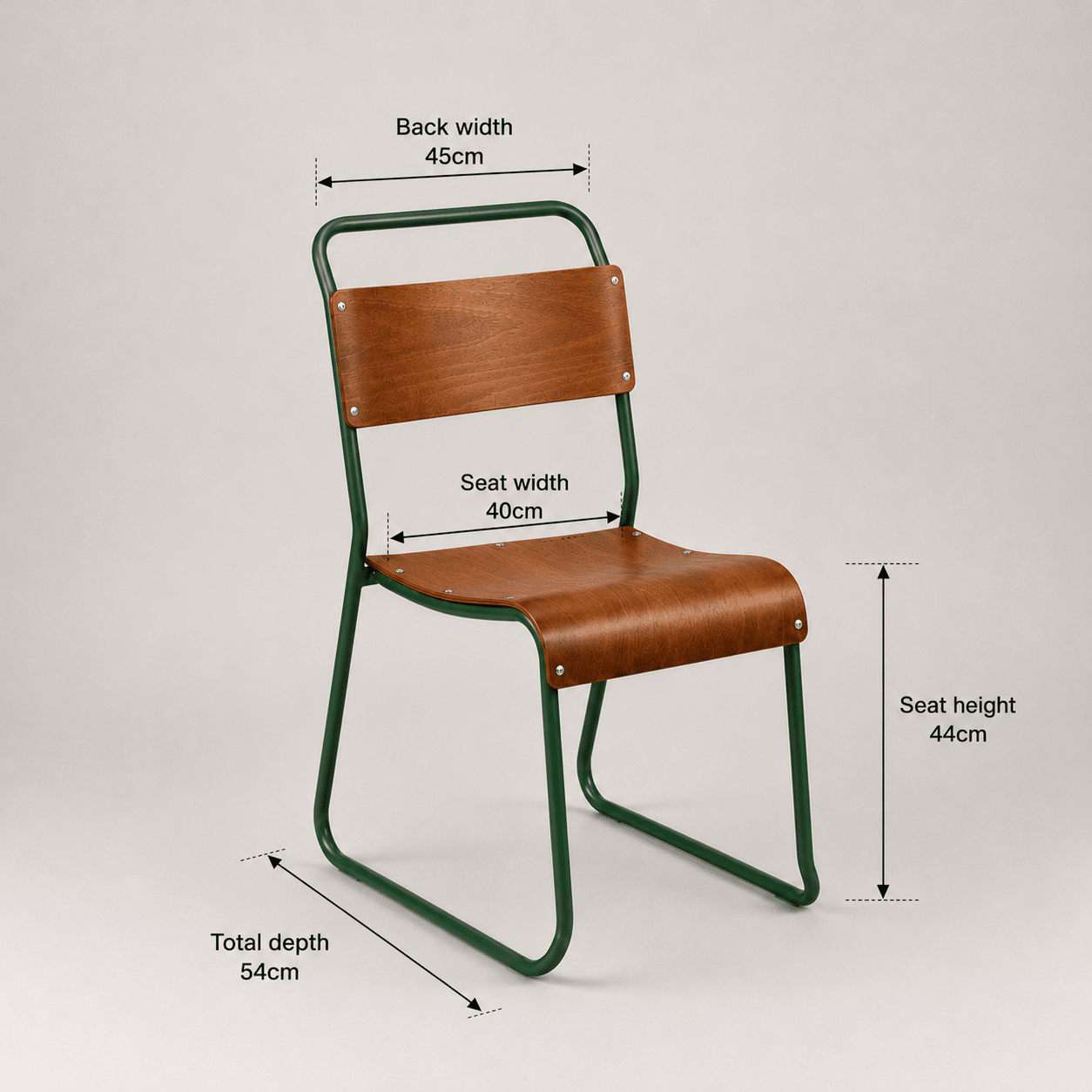 Retro canteen chair – Dark green