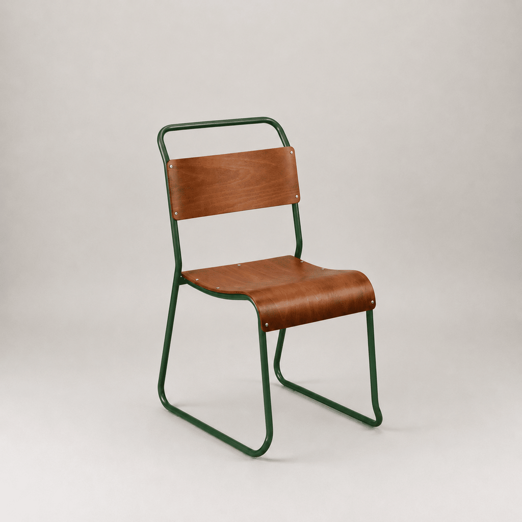 Retro canteen chair – Dark green