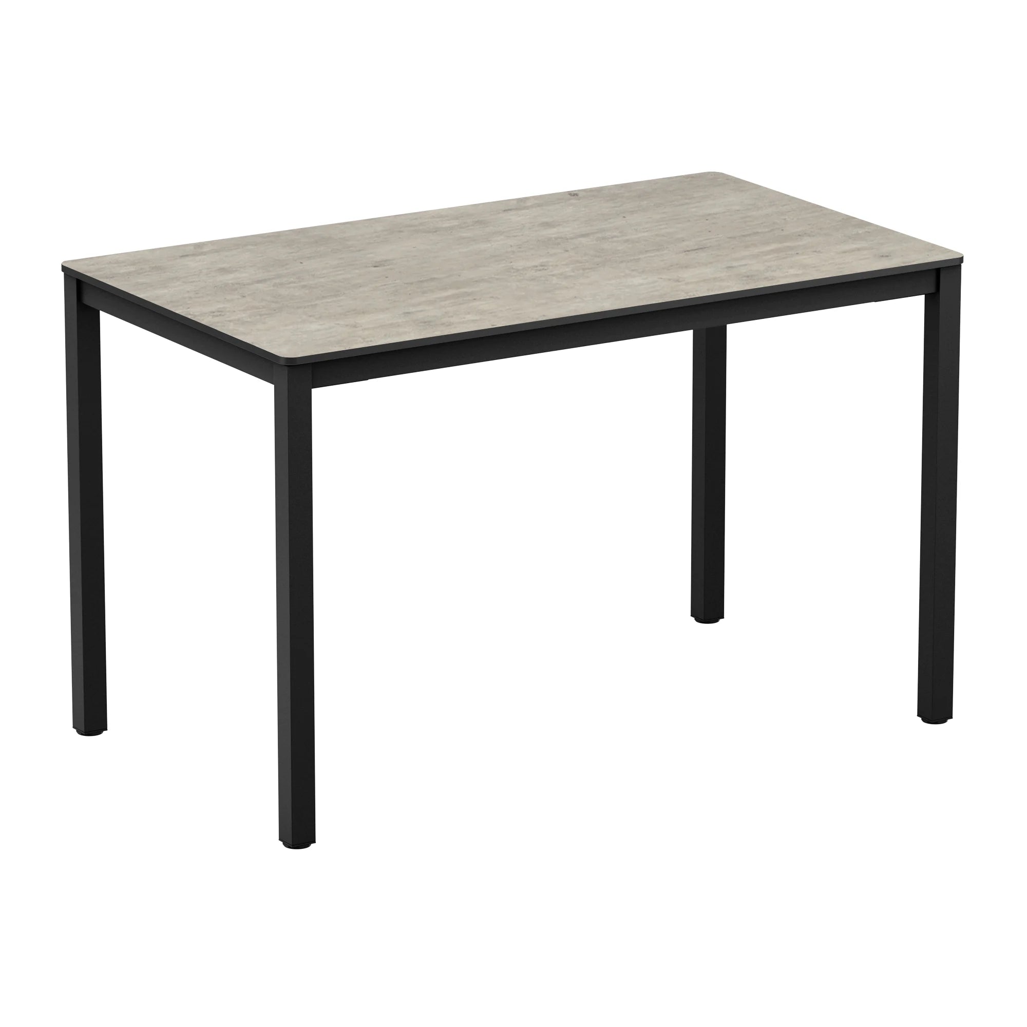 EXTREMA Cement Textured 4 Leg Dining Table - Black