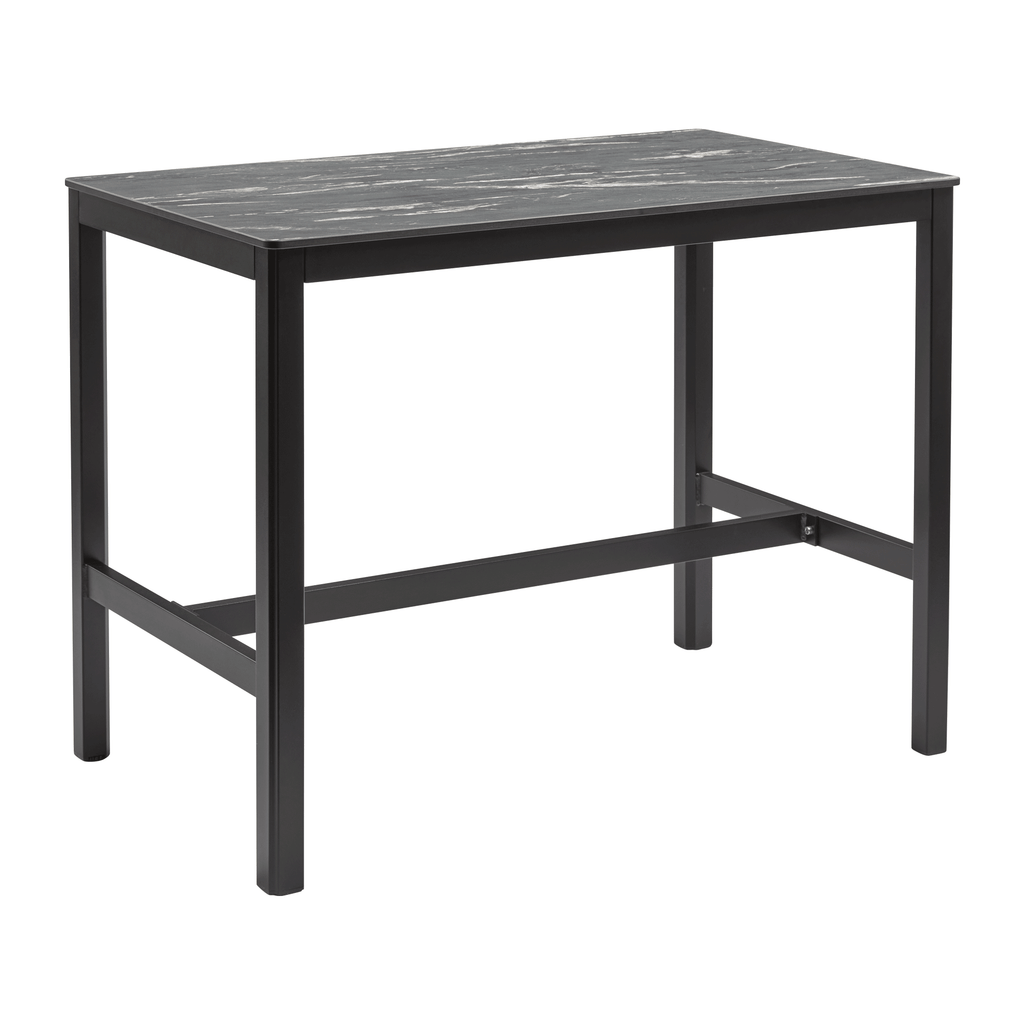 Extrema Black Marble 'Textured' - Black Mid Height Table