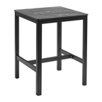 Extrema Black Marble 'Textured' - Black Mid Height Table