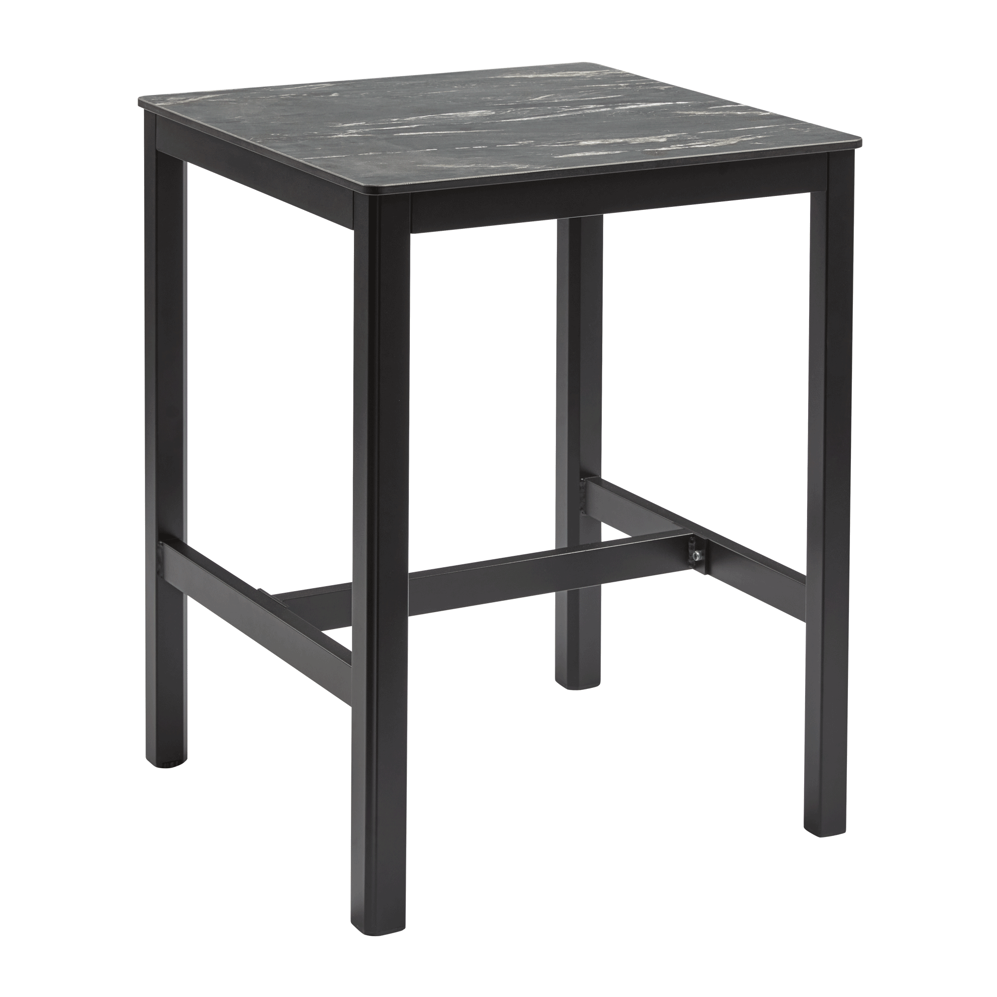 Extrema Black Marble 'Textured' - Black Mid Height Table