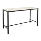 EXTREMA Carrara Marble 4 Leg Bar Height Table - Black