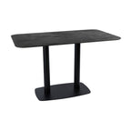 Extrema Premium Complete Dining Table - Black Moon with Boston Black Base with Radius Edges