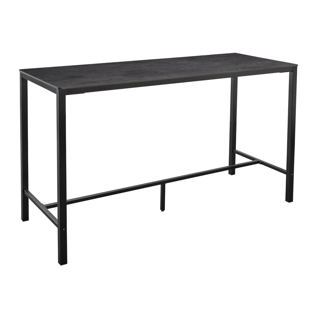 EXTREMA Metallic Anthracite 4 Leg Bar Height Table - Black