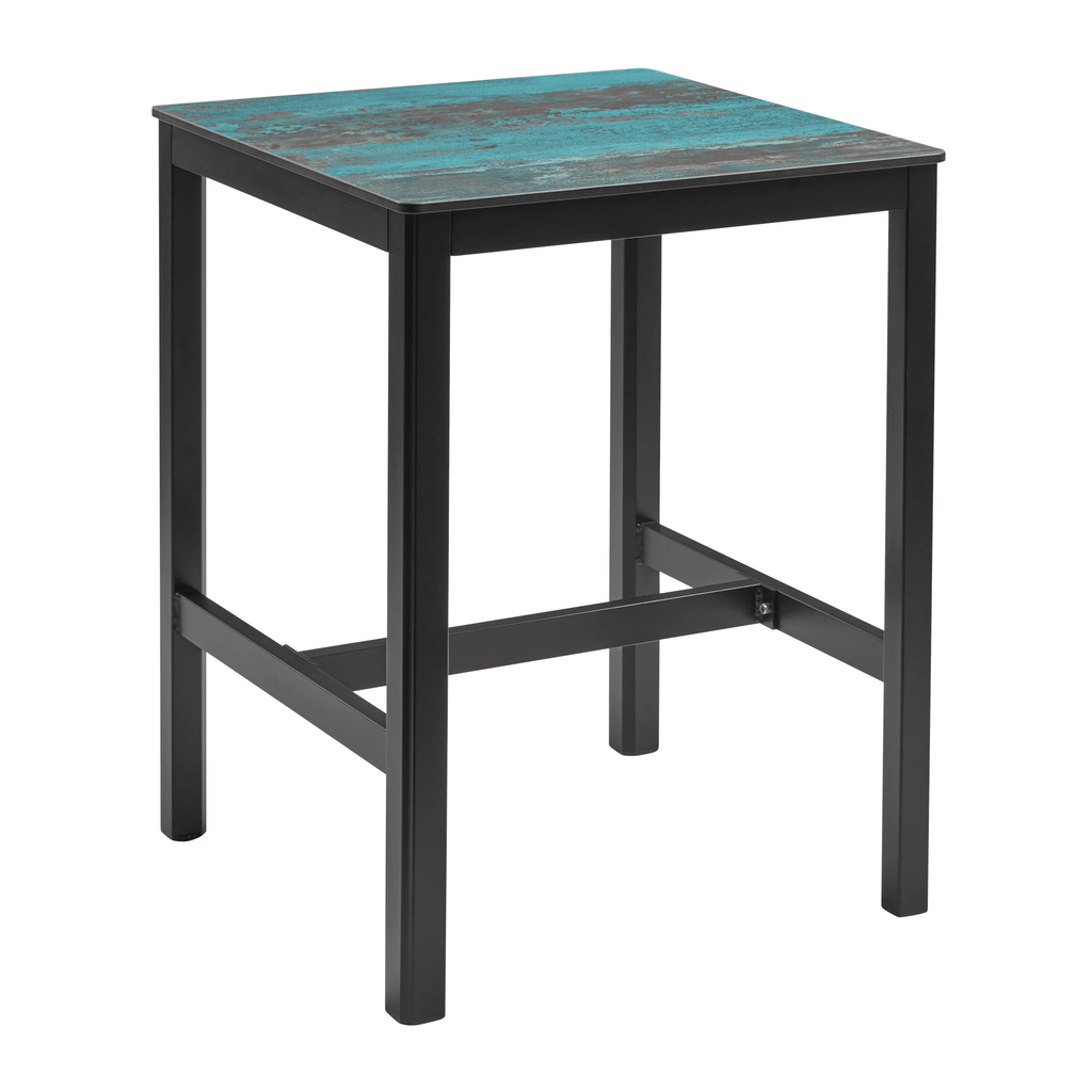 Extrema Vintage Teal 'Smooth' - Black Mid Height Table