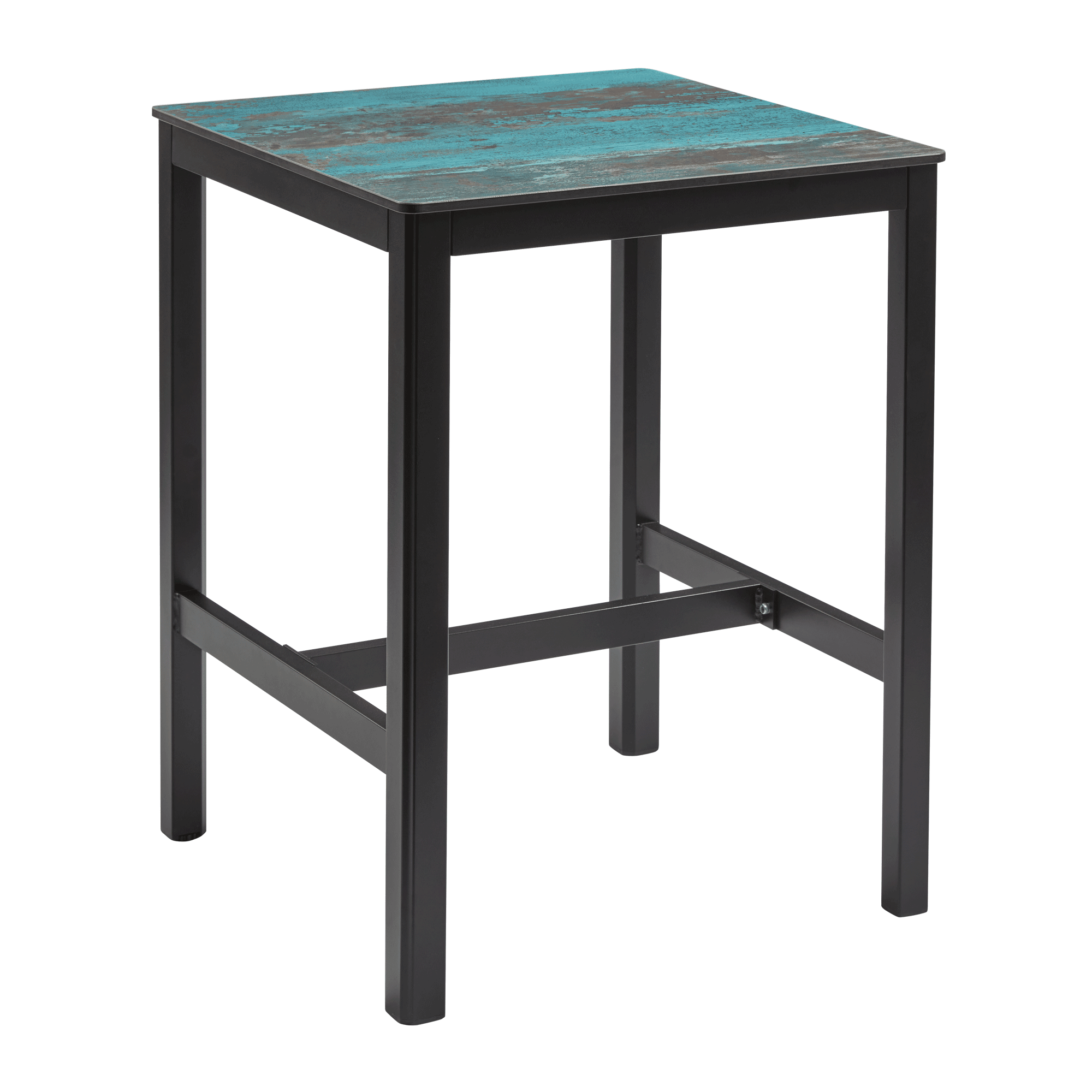 Extrema Vintage Teal 'Smooth' - Black Mid Height Table