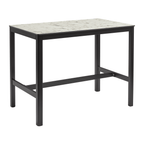 Extrema White Carrara Marble - Black Mid Height Table