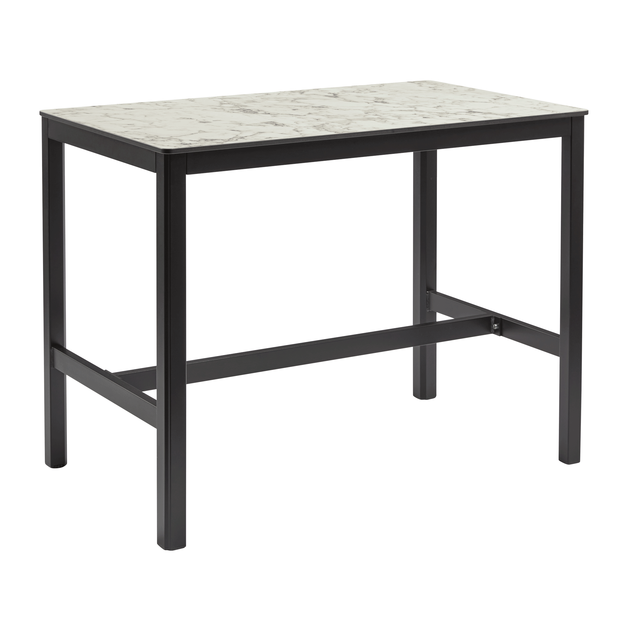Extrema White Carrara Marble - Black Mid Height Table