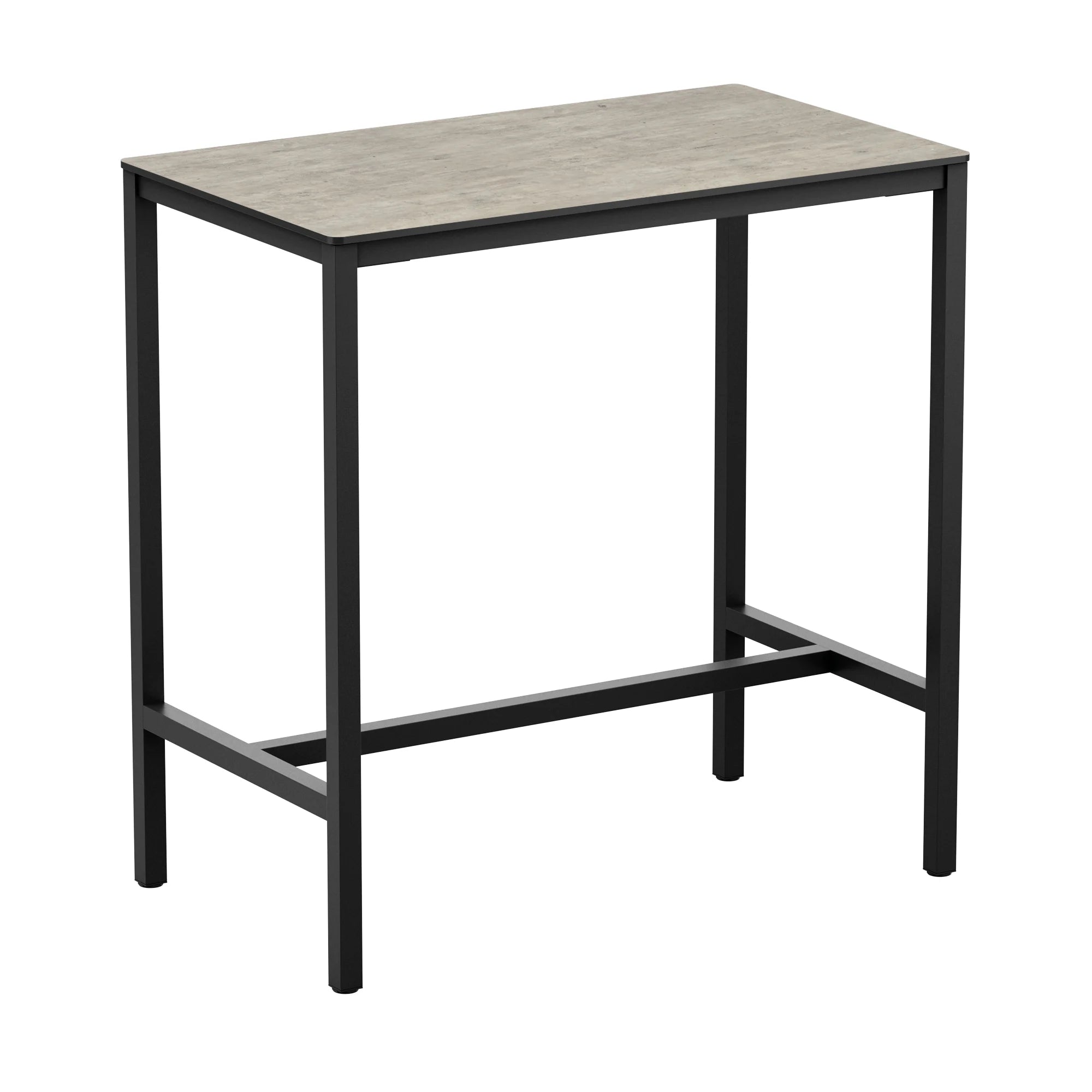 EXTREMA Cement Textured 4 Leg Bar Height Table - Black