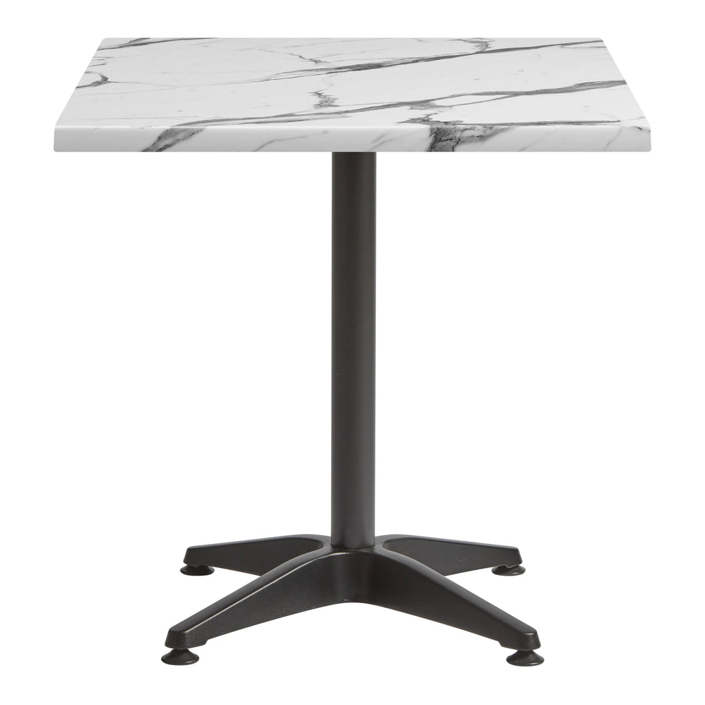 Enduratop Dining Height Table Square Carrara Marble Alby Table Base