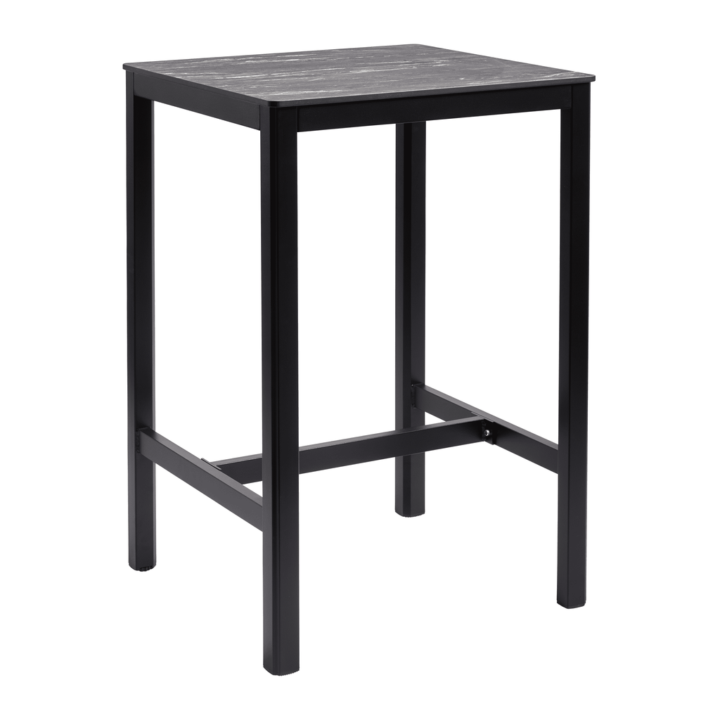Extrema Black Marble 'Textured' - Black Bar Height Table