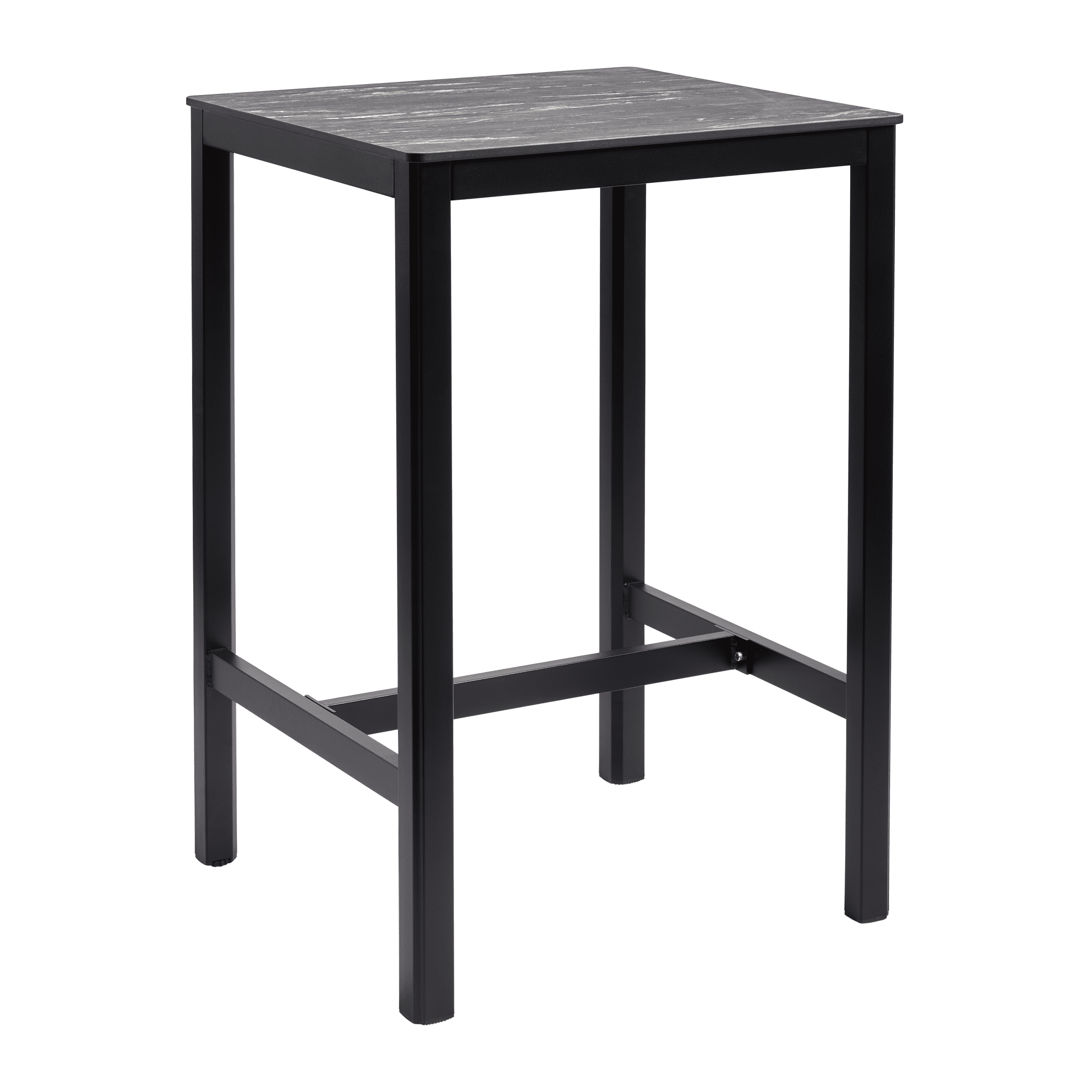 Extrema Black Marble 'Textured' - Black Bar Height Table