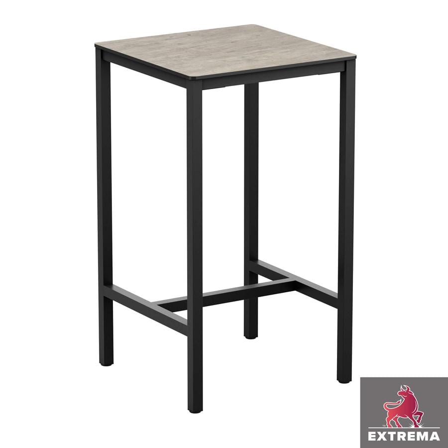 EXTREMA Cement Textured 4 Leg Bar Height Table - Black