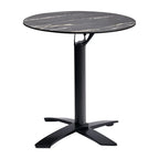 Extrema Dining Height Table Black Marble Arno Deluxe Flip Top Base Black