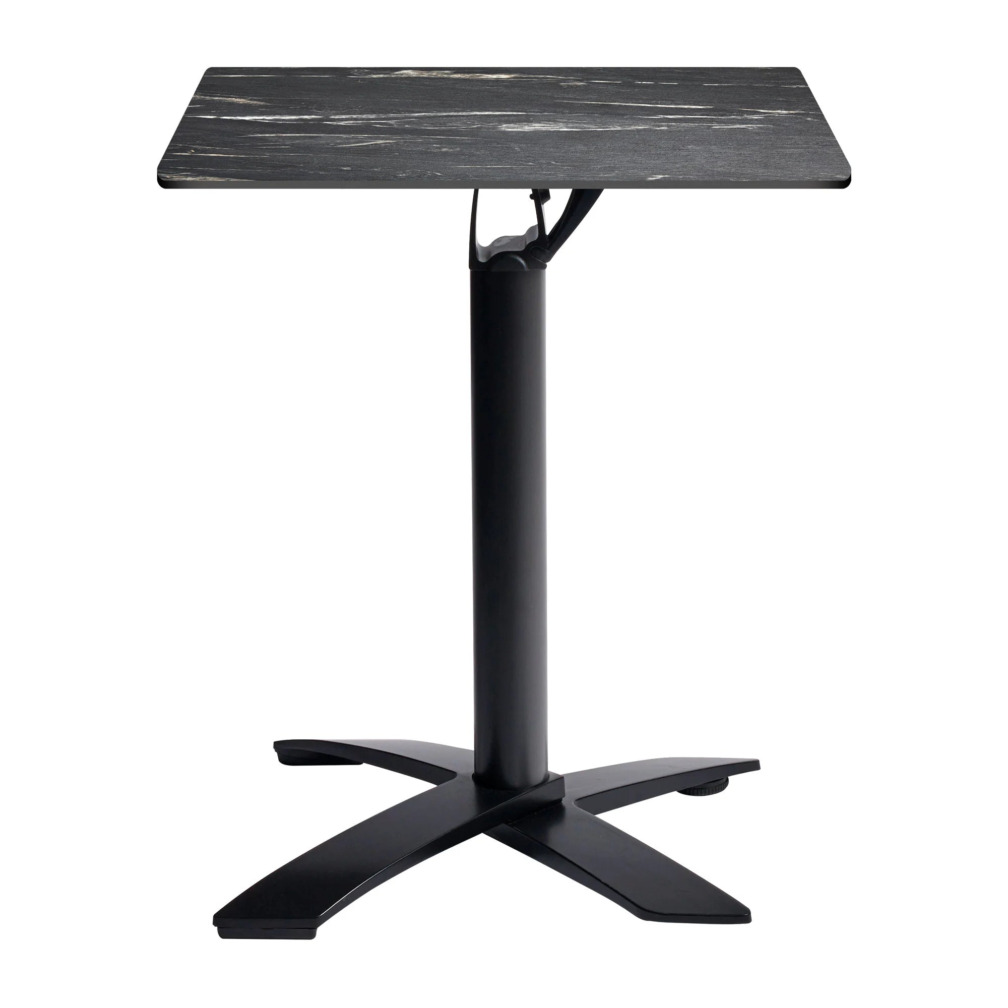 Extrema Complete Dining Table - Black Marble 'Textured' with Spaceguard Deluxe Black Flip Top Base