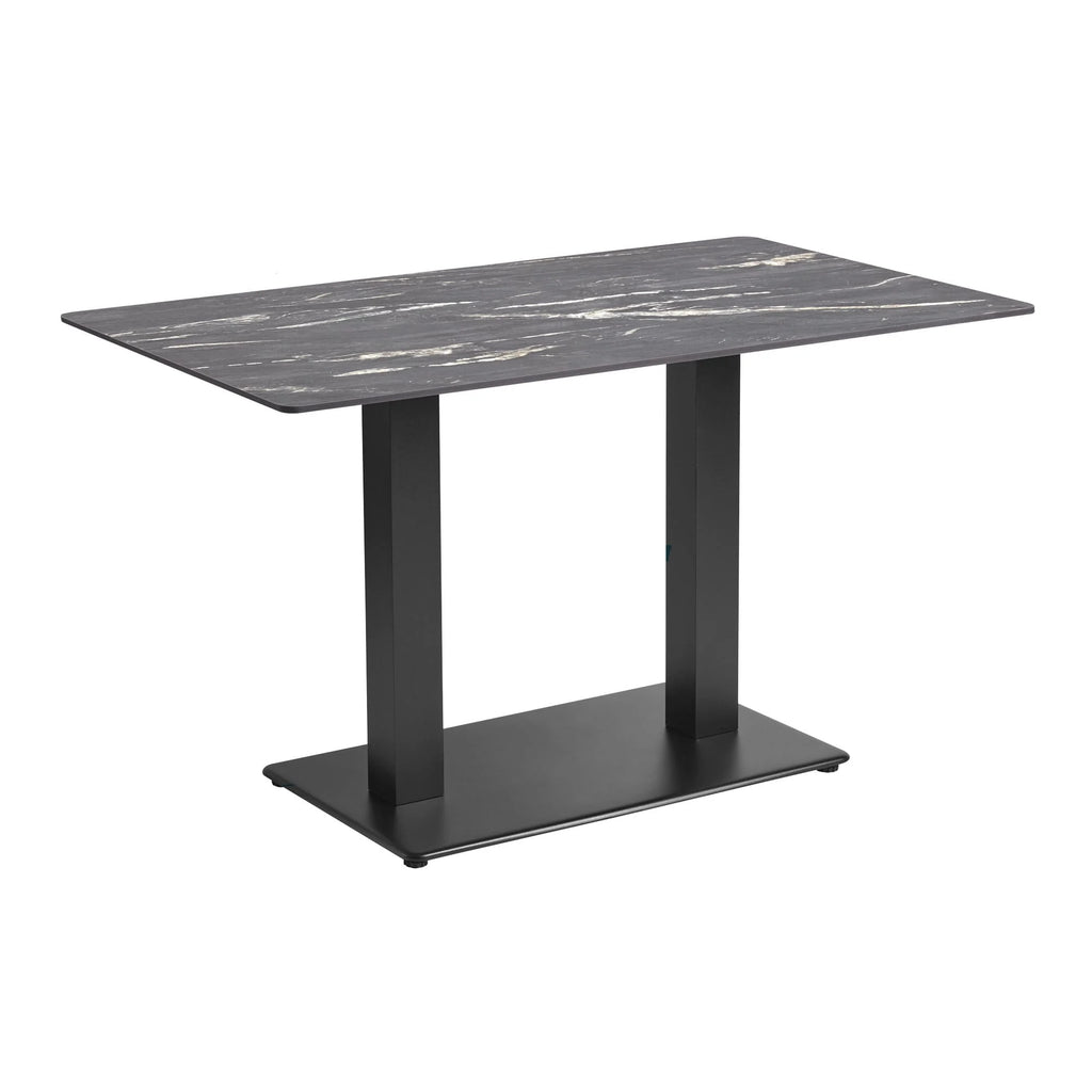 Extrema Complete Dining Table - Black Marble 'Textured' with Anzio Black Base