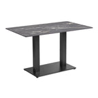 Extrema Complete Dining Table - Black Marble 'Textured' with Anzio Black Base