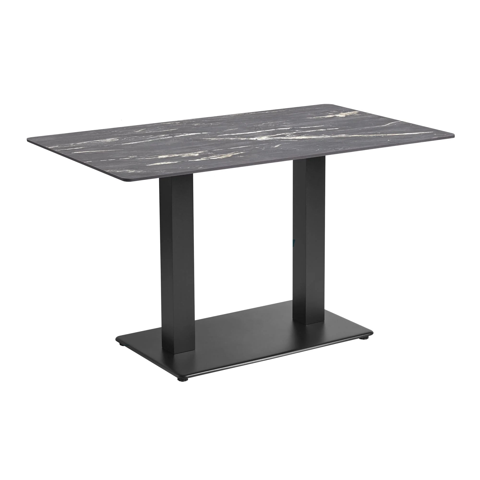 Extrema Complete Dining Table - Black Marble 'Textured' with Anzio Black Base