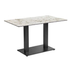 Extrema Complete Dining Table - White Carrara Marble with Anzio Black Base