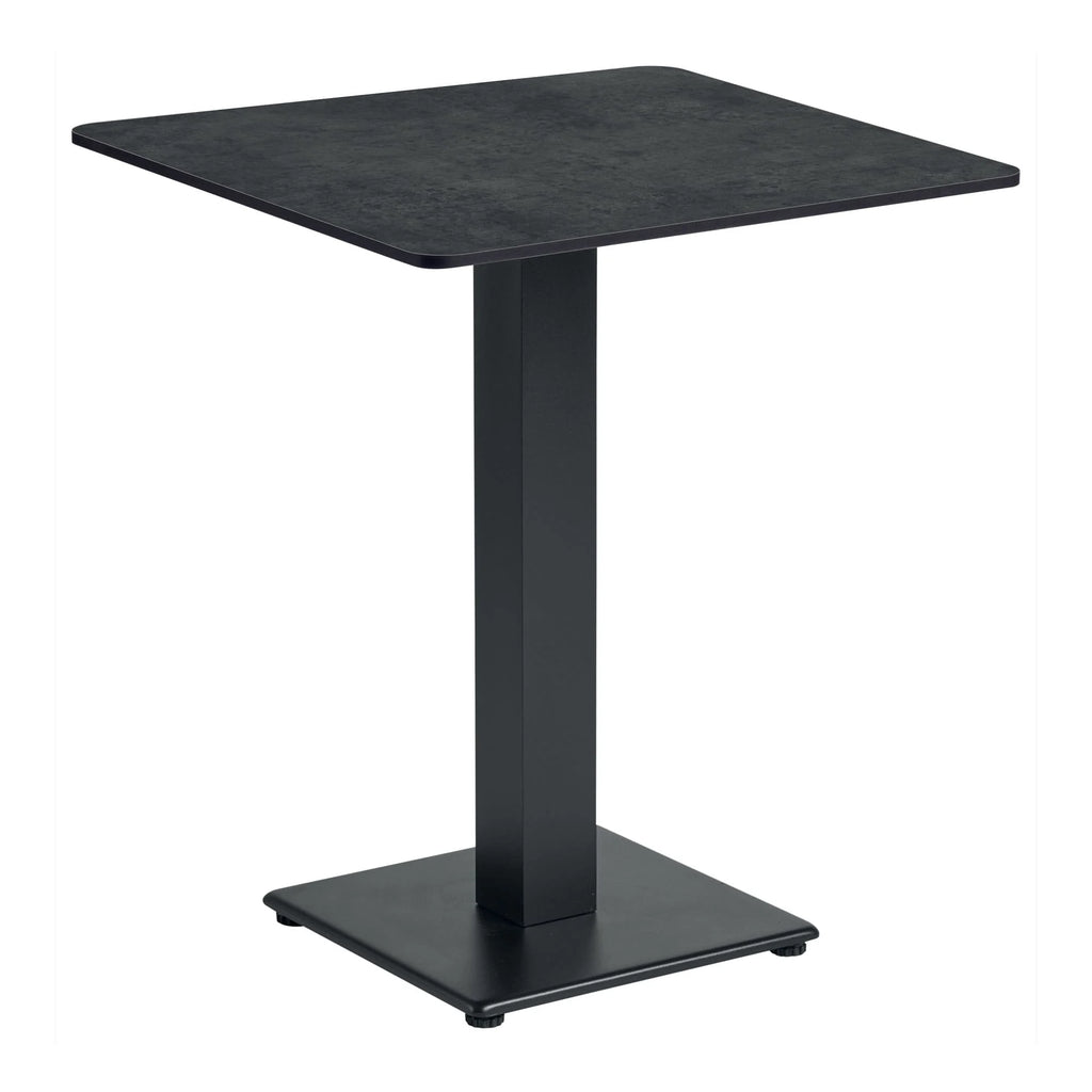 Extrema Dining Height Table Metallic Anthracite Anzio Small Square Base Black