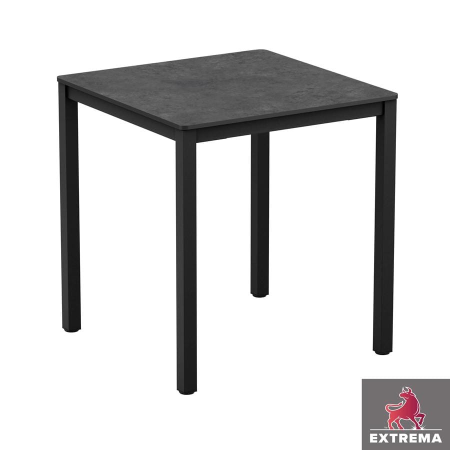 EXTREMA  Metallic Anthracite 4 Leg Dining Table - Black